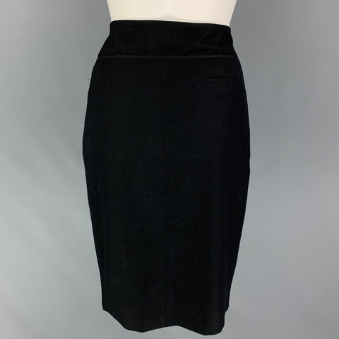 SALVATORE FERRAGAMO Size 2 Black Wool Pleated Skirt