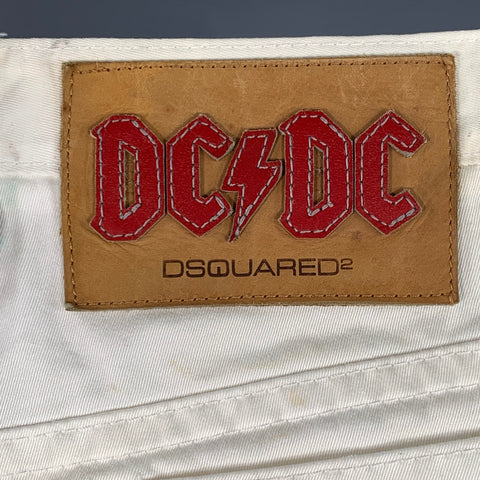 DSQUARED2 Size 34 Cream Twill Cotton Straight Casual Pants