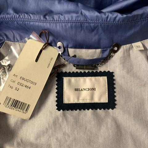 BILANCIONI Size 42 Blue Polyester Blend Zip Up Jacket