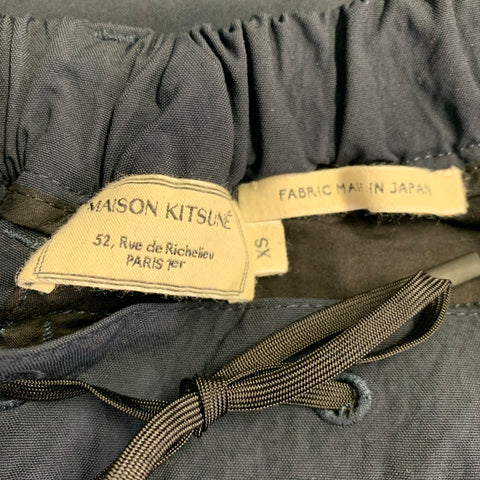 MAISON KITSUNE Size XS Navy Nylon Tapered Drawstring Casual Pants