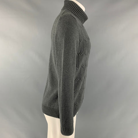 TASSO ELBA Taille M Pull Col Roulé en Maille Gris