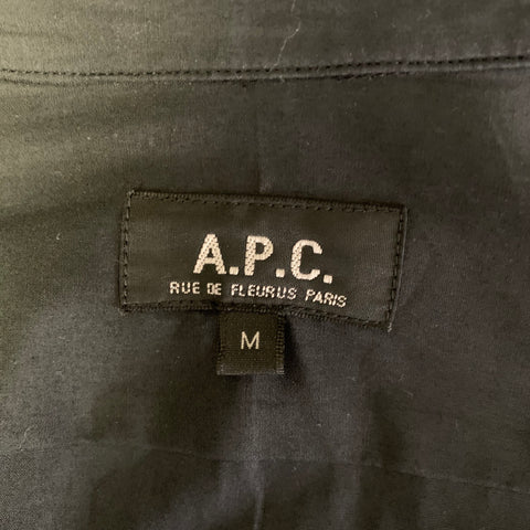 A.P.C. Size M Black Cotton Pointed Collar Long Sleeve Shirt