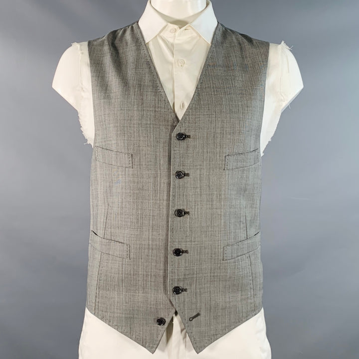 ASTOR & BLACK Size 44 Grey White Glenplaid Sport Coat Vest Set