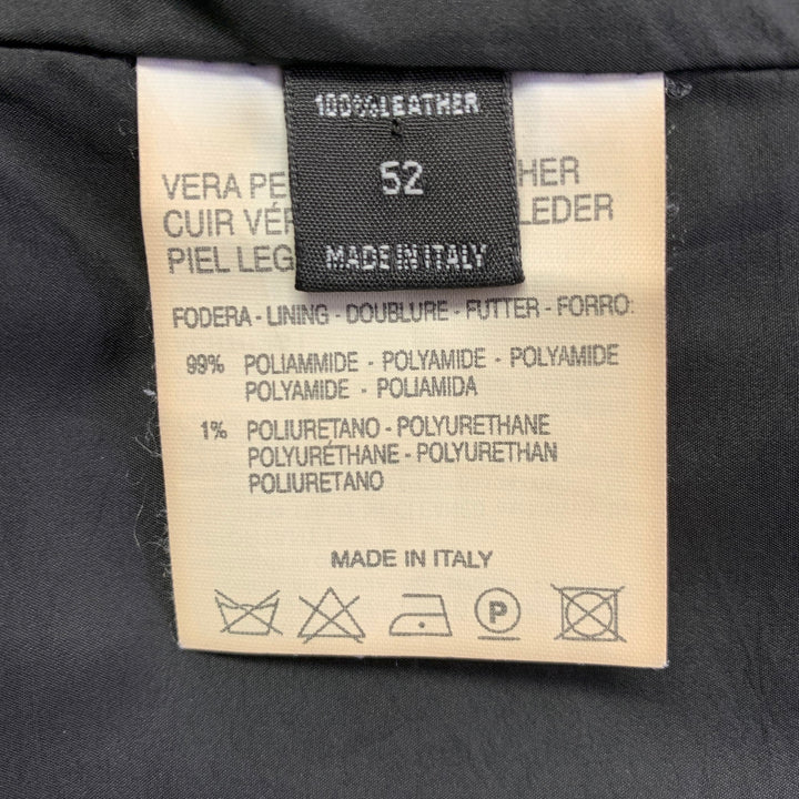 BARNEY'S CO-OP Size 42 Black Leather Zip Up Jacket