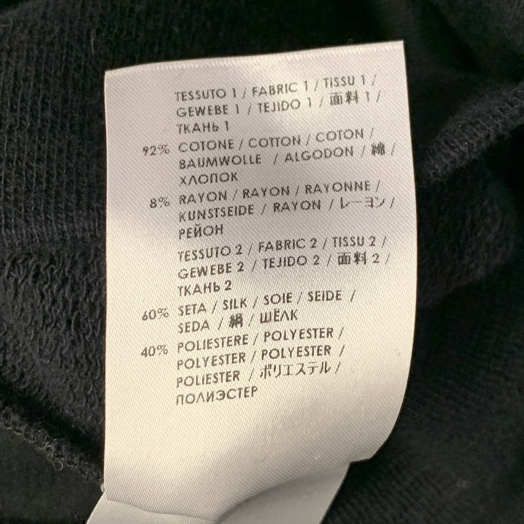ALEXANDER MCQUEEN Size S Black White Plaid Cotton Blend Crew Neck Pullover