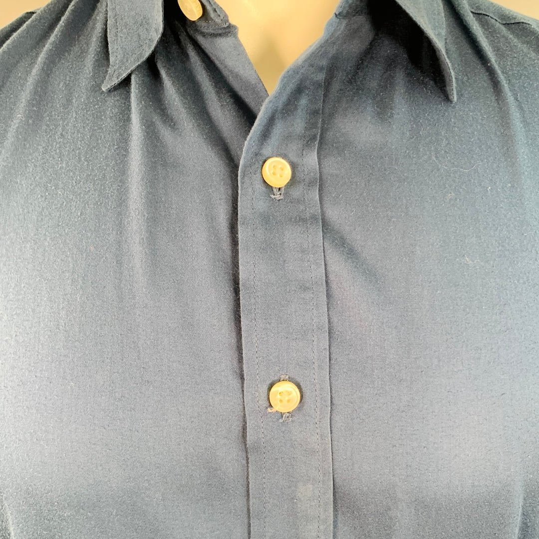 MARC JACOBS Size S Navy Cotton Spread Collar Button Down Long Sleeve Shirt