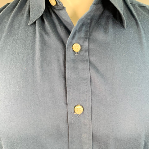 MARC JACOBS Taille S Chemise en Coton Bleu Marine à Col Classique et Manches Longues Boutonnée