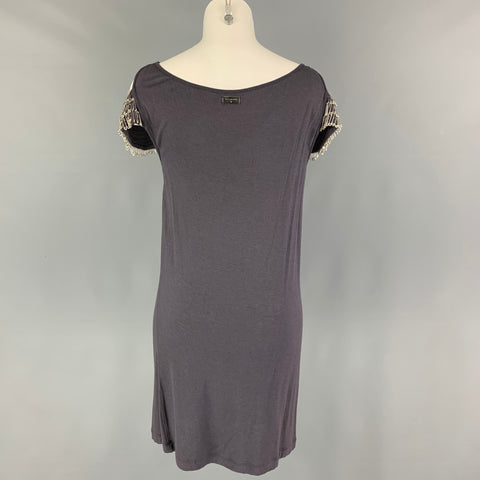 JOHN RICHMOND Size 6 Purple Rayon Wool Safety Pin Tank Dress