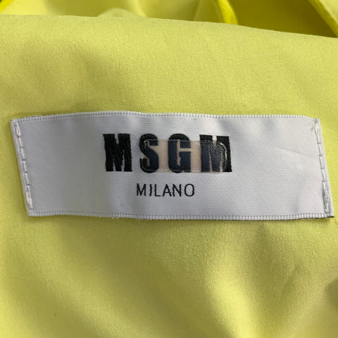 MSGM Size S Yellow Polyester Layered A-Line V-Neck Dress