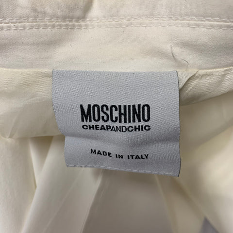 MOSCHINO Size S White Cotton Blend Jacket