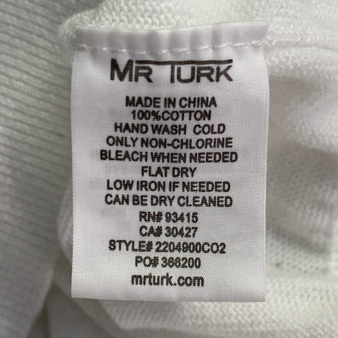 MR TURK Taille XL T-shirt Ringer en coton tricoté multicolore arc-en-ciel blanc