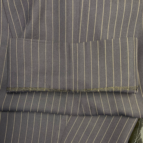 RALPH LAUREN Size 42 Long Navy White Pinstripe Wool Notch Lapel Suit