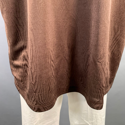 MARTINE ROSE Size XL Brown Multi Color Print Polyester Jersey Polo