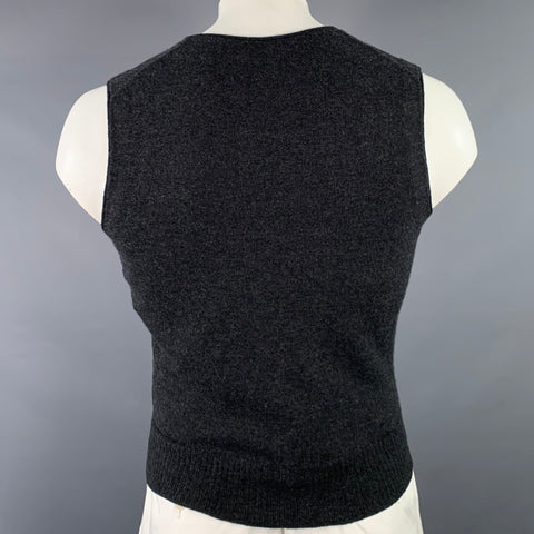BOSS by HUGO BOSS Size M Grey Charcoal Wool Slim Fit V-Neck Vest