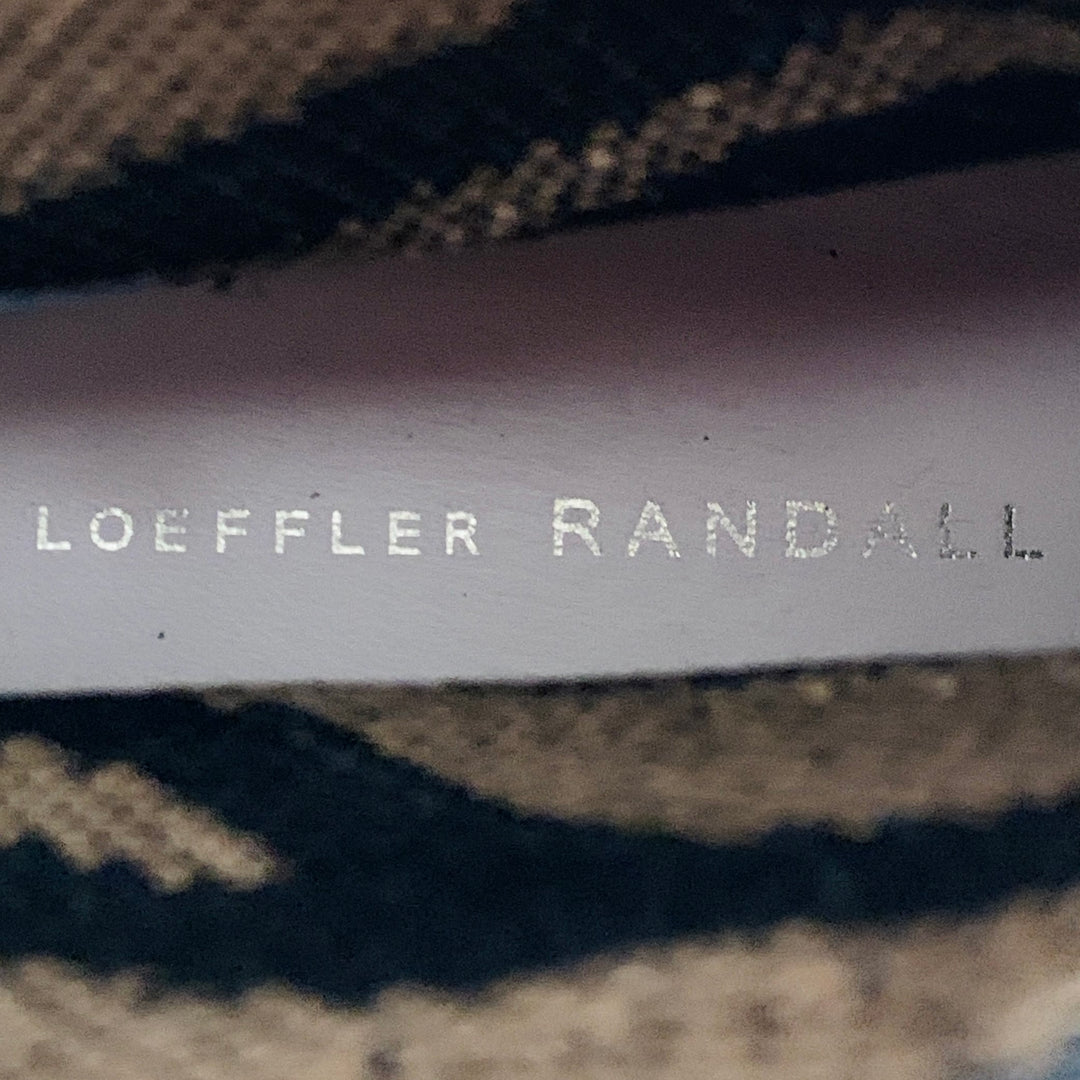 LOEFFLER RANDALL Size 12 Black Brown Tiger Knit Lace Up Ankle Boots