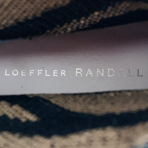 LOEFFLER RANDALL Size 12 Black Brown Tiger Knit Lace Up Ankle Boots