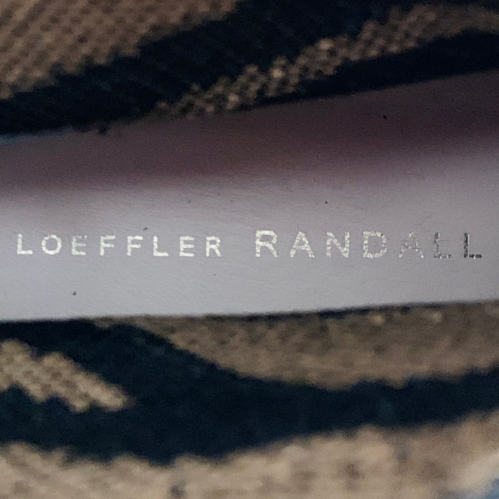 LOEFFLER RANDALL Size 12 Black Brown Tiger Knit Lace Up Ankle Boots