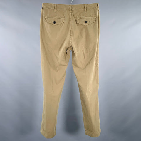 Pantalon décontracté à devant plat en coton vert olive BILLY REID Taille 29