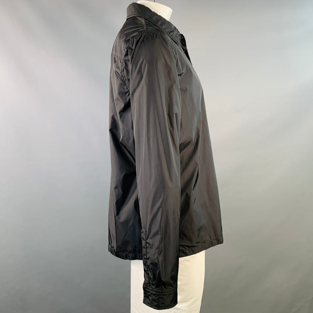 MONCLER Size XXL Black Polyamide Snaps Windbreaker Jacket