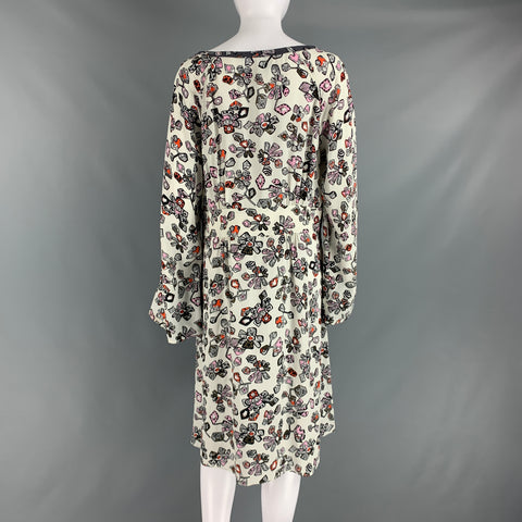 DOROTHEE SCHUMACHER Size XL White Multi-Color Viscose Silk Print Long Dress
