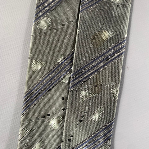 ISSEY MIYAKE Gray Navy Jacquard Silk Tie