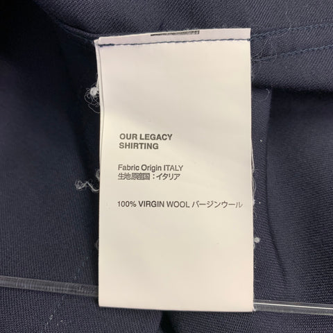 OUR LEGACY Size 40 Navy Virgin Wool Two Pockets Long Sleeve Shirt