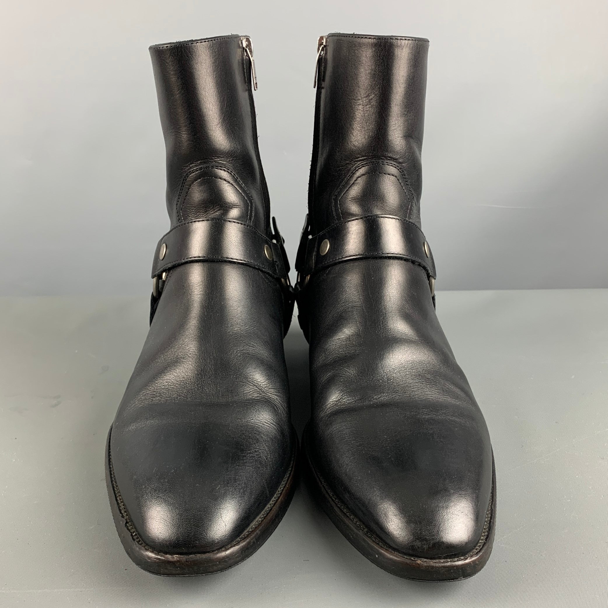 【 大感謝セール】 SAINT LAURENT Size 9 Black Leather Harness Boots – Sui 靴