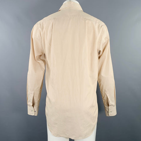 PAUL SMITH Size M Brown White Stripe Cotton Long Sleeve Shirt