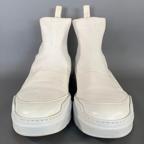 CoSTUME NATIONAL Size 9 White Fabric Pull On Boots