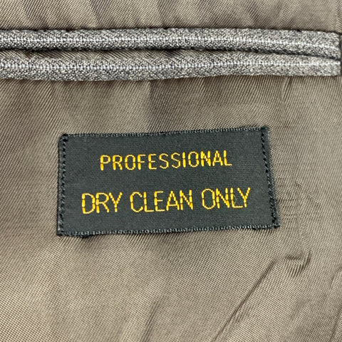 NO BRAND Taille 38 Blazer en laine gris et blanc à rayures avec revers cranté Chemise à manches courtes