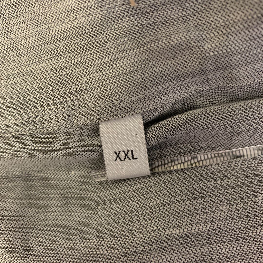 ARMANI COLLEZIONI Size XXL Grey Chambray Short Sleeve Shirt