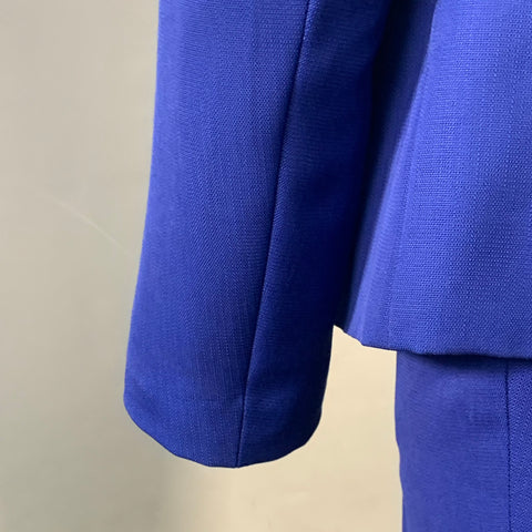 HAIDER ACKERMANN Taille 36 Costume en Laine Bleu Roi à Revers Cranté