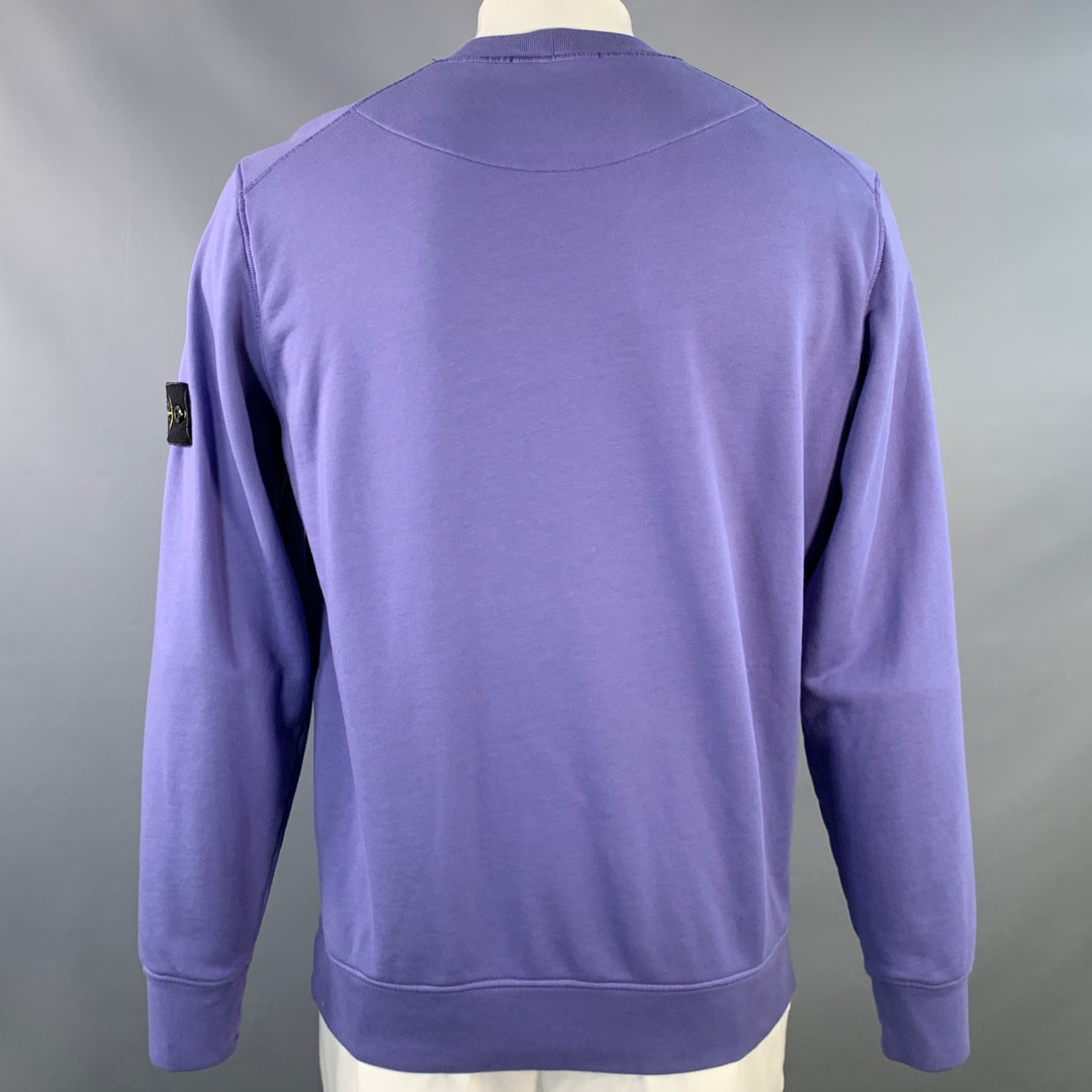 STONE ISLAND Size XL Purple Cotton Crew Neck Sweatshirt