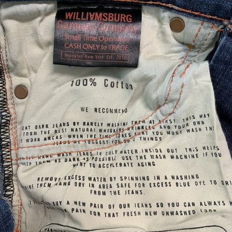 WILLIAMSBURG GARMENT CO. Size 30 Blue Cotton Jeans