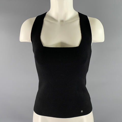 PURIFCACION GARCIA Size M Black Silver Viscose Polyester Tank Top
