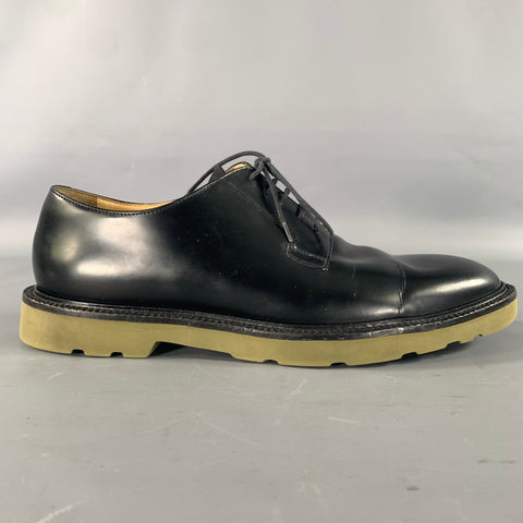 PAUL SMITH Size 9 Black Solid Leather Derby Lace Up Shoes