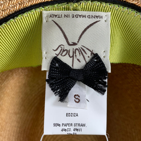 FILUHATS Size S Beige Blue Woven Paper Straw Hat