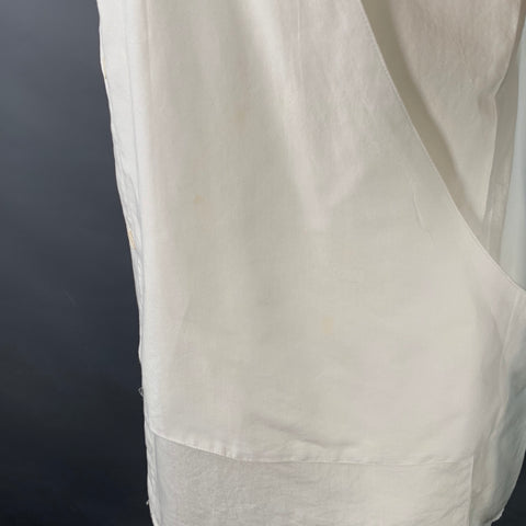 HELMUT LANG Size S White Cotton Collarless One Pocket Long Sleeve Shirt