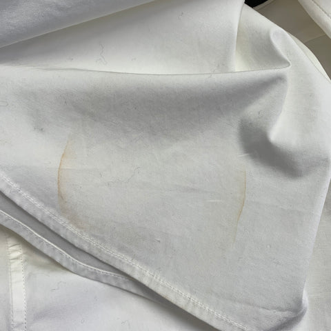 Robe chemise JARBO taille S, mélange de coton blanc, boutons cachés, manches 3/4