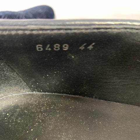 VERSACE Size 11 Navy Black Greca Velvet Loafer Loafers