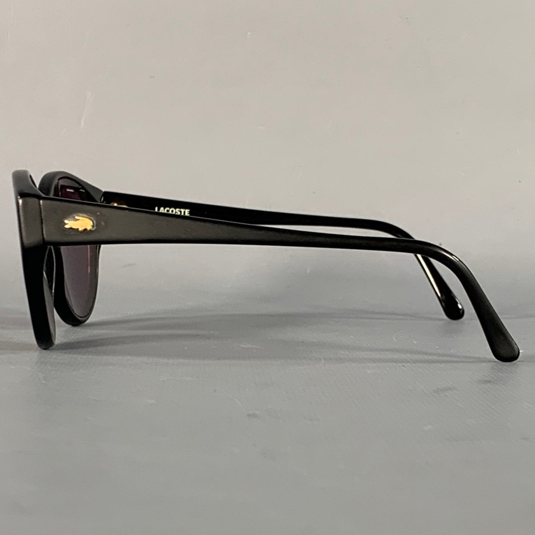 LACOSTE Black Gold Acetate Round Sunglasses – Sui Generis  display picture 1