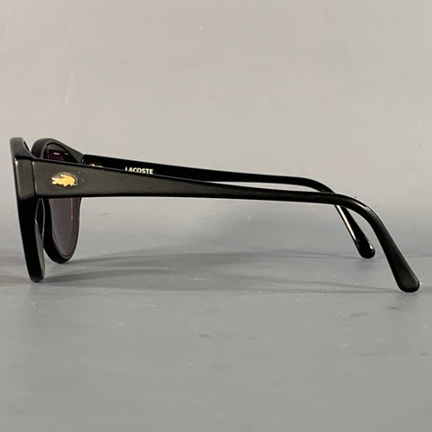 LACOSTE Black Gold Acetate Round Sunglasses