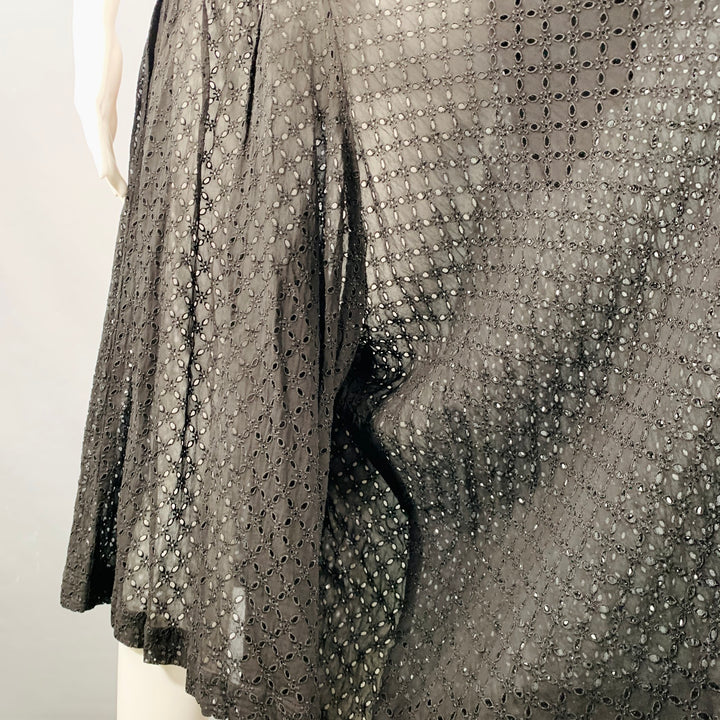 COMME des GARCONS 2012 Size S Black Cupro Eyelet Asymmetrical Wide Leg Jumpsuit