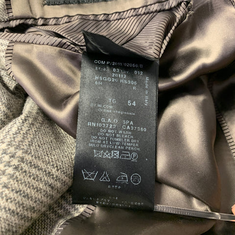 GIORGIO ARMANI Size 44 Grey Beige Glen Check Cashmere Silk Sport Coat