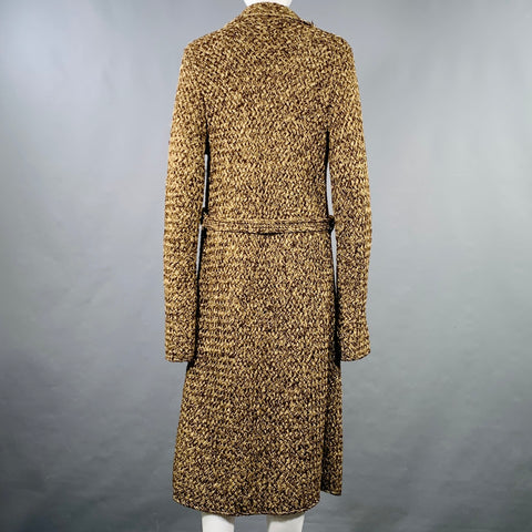 RALPH LAUREN COLLECTION Size M Brown Gold Cashmere Blend Knit Belted Coat
