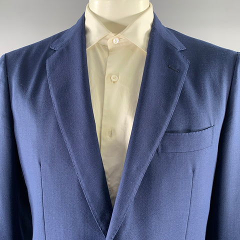 SARTORIO Size 44 Navy Wool Notch Lapel Sport Coat