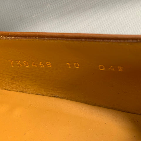 GUCCI Size 10.5 Tan Leather Slip On Loafers