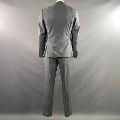 PAUL SMITH Chest Size 42 Regular Grey Slate Wool Notch Lapel 34 32 Suit