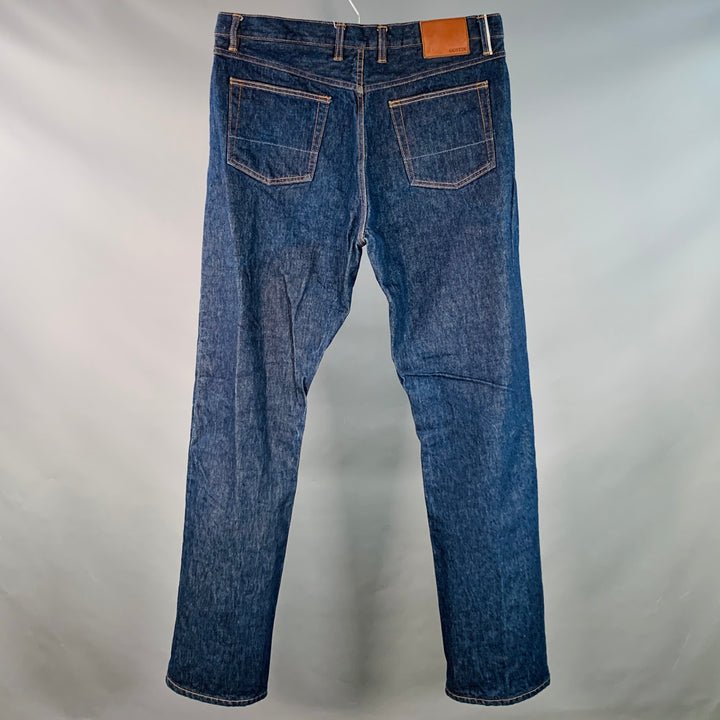 GUSTIN Size 40 Blue Twill Cotton Straight Selvedge Jeans