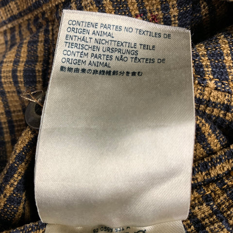INCOTEX Size 35 Brown Black Plaid Cotton Casual Pants